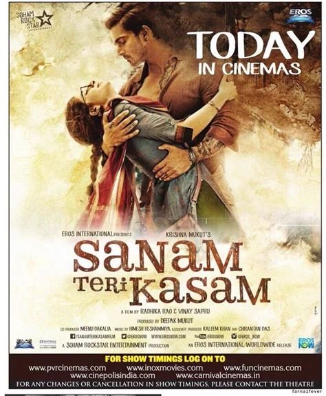 Harshvardhan Rane And Mawra Hocanes Sanam Teri Kasam Movie Poster