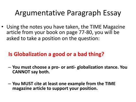 Ppt Argumentative Paragraph Essay Powerpoint Presentation Free