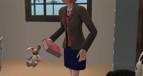 Mod The Sims Sayoris Uniform From Doki Doki Literature Club