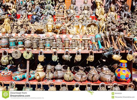 Souvenirs Offered On A Market Kathmandu Nepal Stock Photo Image Of