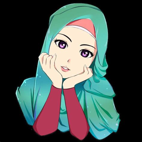 84 Anime Berhijab Bercadar Gambar Kartun Muslimah Bercadar Bertauhid Download Wanita Gadis