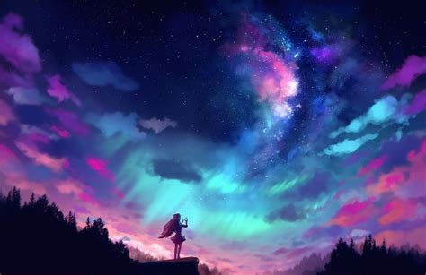 Anime Sky Wallpapers Top Free Anime Sky Backgrounds Wallpaperaccess