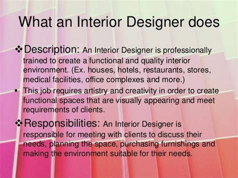 9 Interior Designer Job Description Samples Sample Templates Home Design