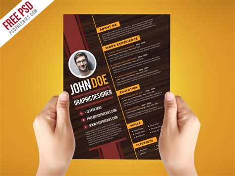 It is a creative task. Free PSD : Creative Graphic Designer Resume Template PSD ...