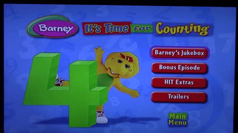 Barney Its Time For Counting 2006 Dvd Menu Walkthrough Youtube