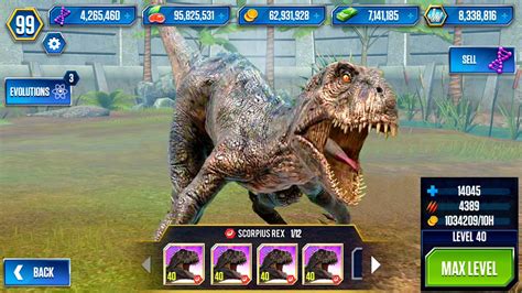 SCORPIUS REX IN ENCLOSURE JURASSIC WORLD THE GAME YouTube