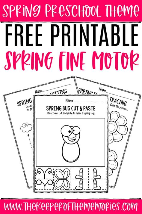 Free Printable Fine Motor Spring Preschool Worksheets