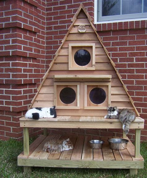 Triplex Cat House Outdoor Cat House Cat House Diy Outside Cat House