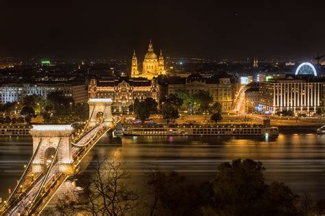Wallpaper Budapest Night Bridge Cityscape Donau Chain Bridge