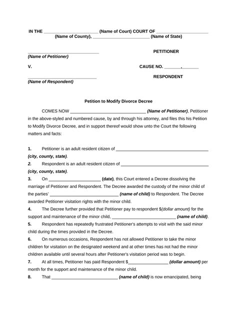 Petition Modify Child Support Form Fill Out And Sign Printable Pdf