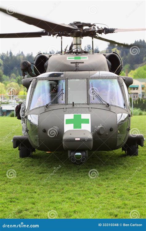 Blackhawk Helicopter Medical Evacuation Front View Stock Photo Image