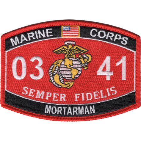 Us Marine Corps 0341 Mortarman Mos Patch 4 12 X 3 14 Licensed Ds629
