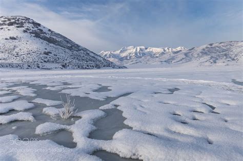 Frozen Lake With Mountain Background Frozen Lake