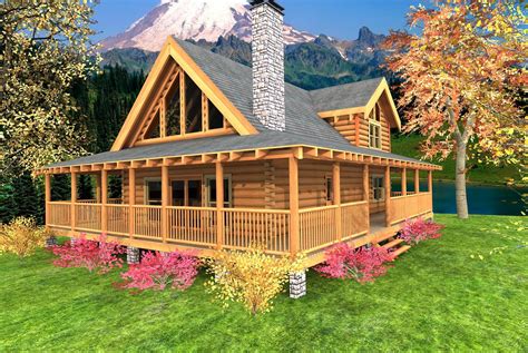 Small Farmhouse Plans Wrap Around Porch Log Cabin Floor Plans Porch