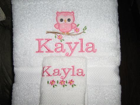 Childs Towel Set Machine Embroidery Towels Kids Applique Monogram
