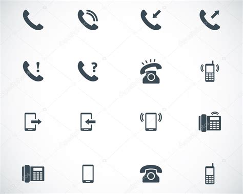 Vector Black Telephone Icons Set — Stock Vector © Skarin1 33115741