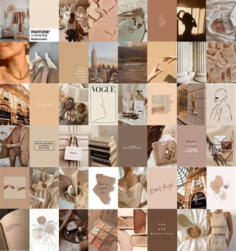 Neutral Aesthetic Collage Kit Boho Boujee Vibes Printable Collage