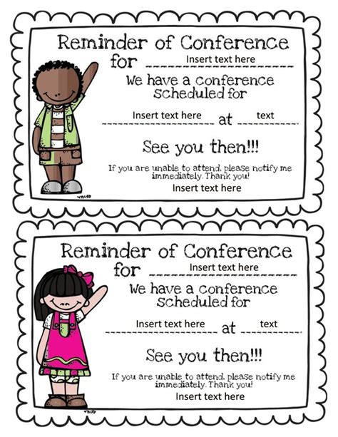 7 Best Images Of Parent Teacher Conference Reminder Printables Parent