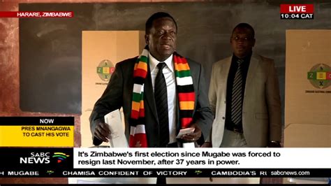President Emmerson Mnangagwa Casts His Vote Youtube
