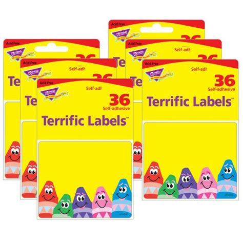 Teachersparadise Trend Colorful Crayons Terrific Labels 36 Per Pack