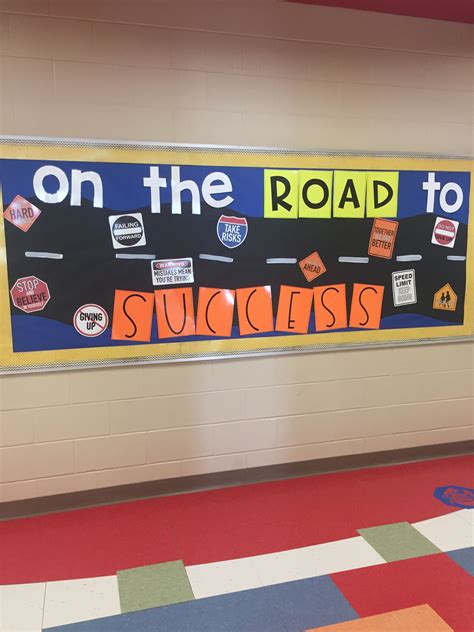 Growth Mindset On The Road To Success Road Bulletin Board Travel