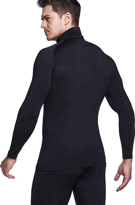 tsla 1 or 2 pack men s thermal long sleeve compression shirts mock turtleneck w ebay