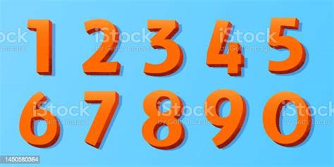 Comic Colorful Number Textured Set 3d Effect And Hot Colors Stock