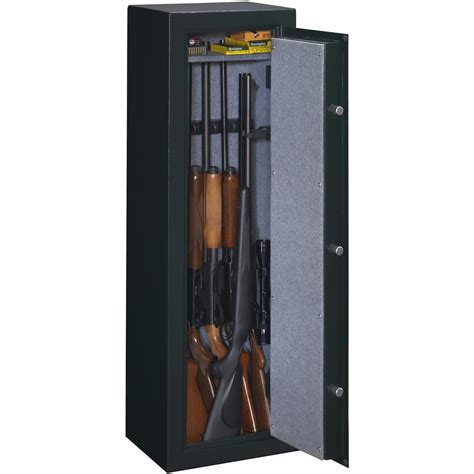 This 16 or 31 gun double door security cabinet with convertible interior comes with two separately keyed locks; Stack - On 16 Gun Double Door Security Cabinet, Hunter ...