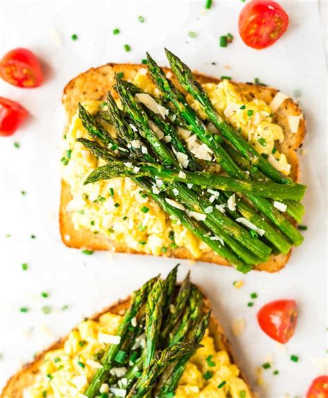 Scrambled Egg Toast With Roasted Asparagus Foodbot