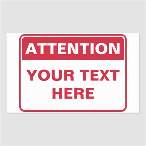 Download them for free in ai or eps format. Attention Sign, template Rectangular Sticker | Zazzle.com.au