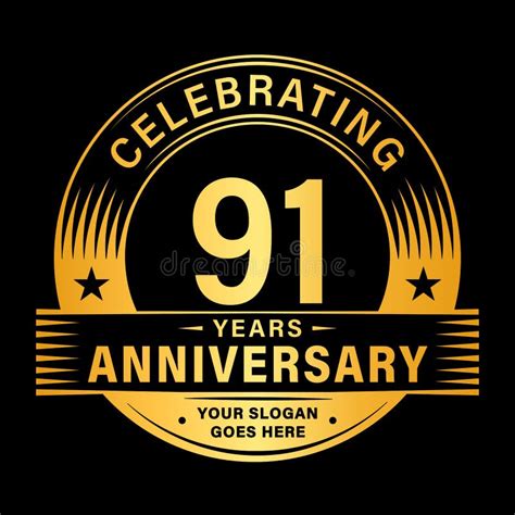 91 Years Anniversary Celebration Design Template 91st Logo Vector