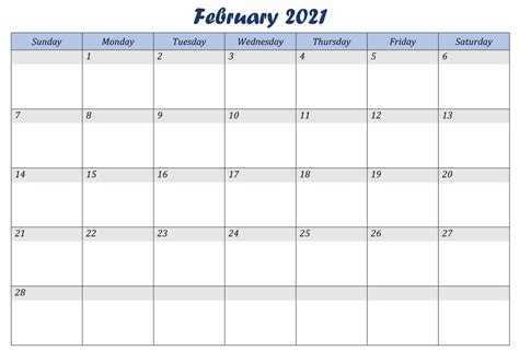 This blank february calendar printable is available in excel, word or pdf format. February 2021 Printable Calendar PDF Monthly Worksheets - One Platform For Digital Solutions ...