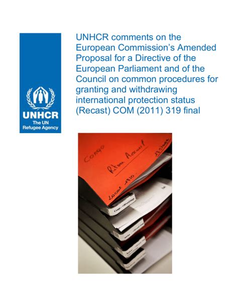 unhcr comments on the european commission`s amended