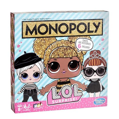 While spending the time with these popular tiny dolls, you ladies get the chance to dress them up and style their looks as you wish, you get to perform beauty. Hasbro Monopoly L.O.L. SURPRISE! LOL Edition Board Game ...