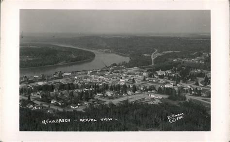 Aerial View Of Athabasca Alberta Canada Postcard
