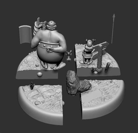 asterix and obelix diorama 3d model 3d printable cgtrader