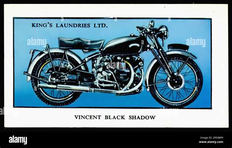 Vincent Black Shadow Motorcycle 1953 Vintage British Tradecard Stock