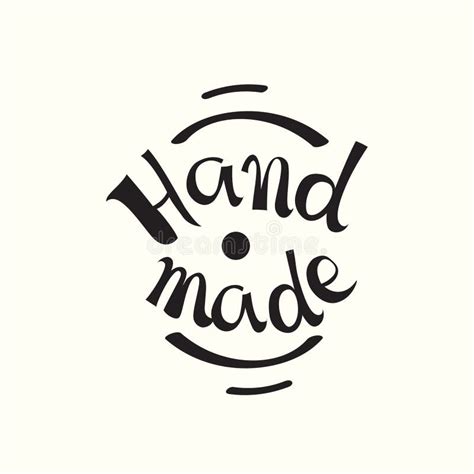 Calligraphic Hand Made Label Vector Illustrated Logo For Handmade