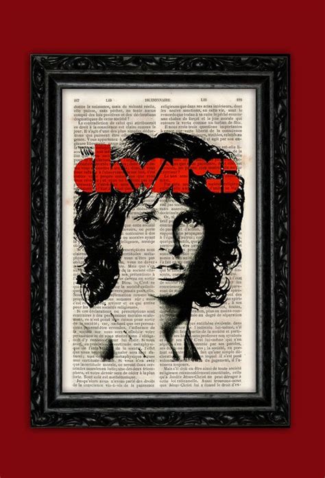 The Doors Jim Morrison Art Print Book Art Rock Band Poster Etsy