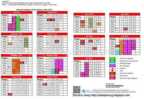 Kalender Pendidikan Tahun Fatwa 20212022 Provinsi Bali Blog Ilmu