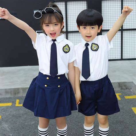 2021 Kindergarten Uniform Summer New Childrens Short Sleeved Suit