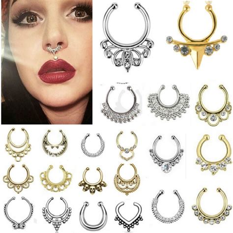 India Style Fashion Nose Jewelry Women Girls Nose Rings Hoops 16g Septum And Nostril Piercing