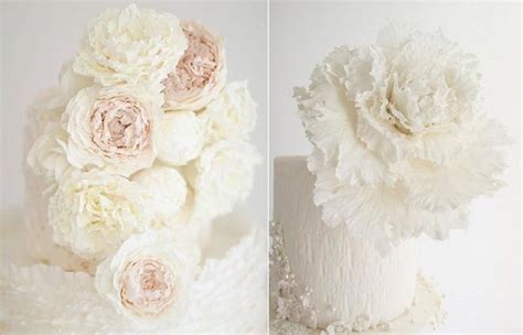 Peony Wedding Cake Left And Textured Peony Tutorial Right By Maggie