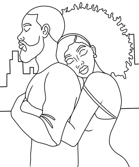 Couples Pre Drawn Outline Diy Paint And Sip Party Anniversary File For Adult Png Svg Jpeg Canvas