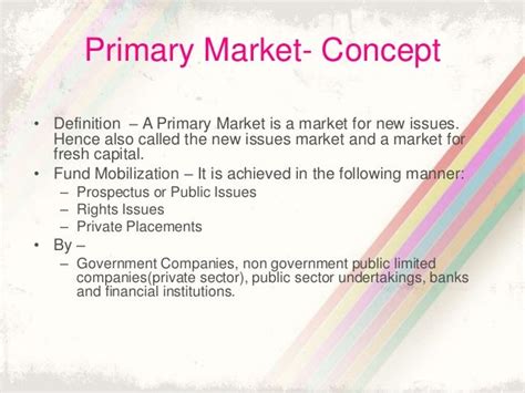 Primary Markets