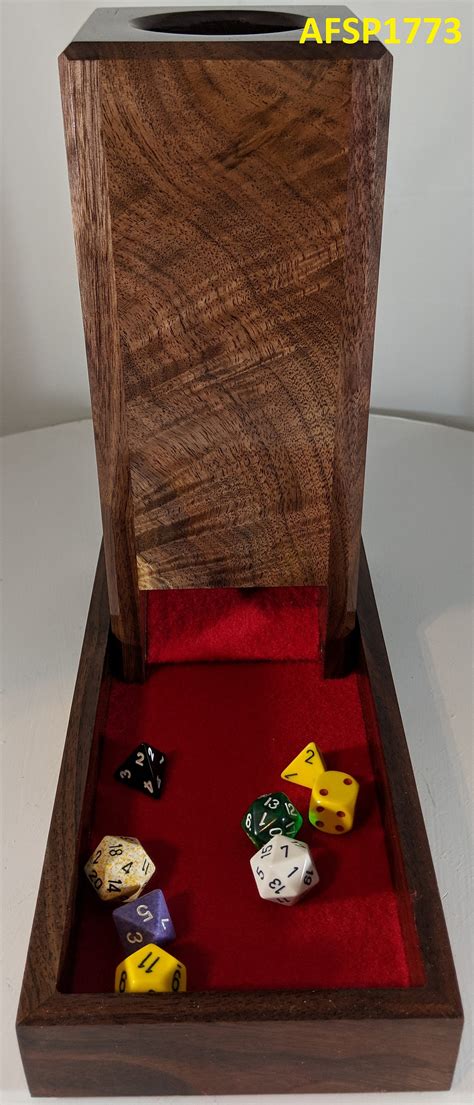 Dice Tower And Tray Figured Walnut Handcrafted In Etsy