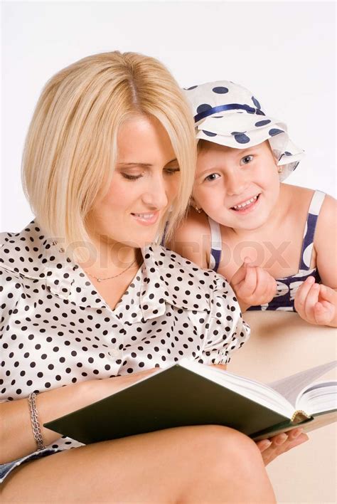 Mom And Child Reading Stock Image Colourbox