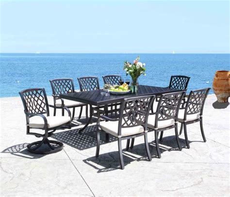 Elisabeth Piece Cast Aluminum Patio Dining Set W Inch Round Table Sesame Cushions By Darlee