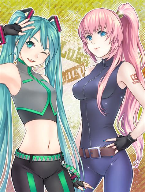 Hatsune Miku And Megurine Luka Vocaloid And 3 More Drawn By Ohse