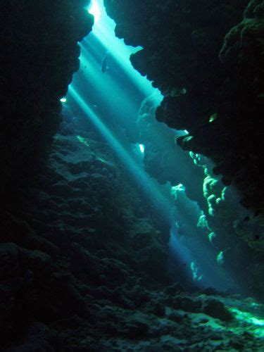 Rays Of Sun Filtering Into The Cave Underwater Caves Underwater Scenery
